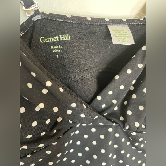 Garnet Hill black and white dots swim top. - Picture 6 of 6